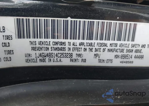 2004 Jeep Grand Cherokee Laredo z USA, uszkodzony, nr VIN 1J4GW48S14C253238